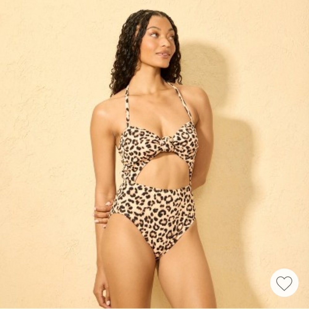 Shade & Shore Leopard Print One Piece Swimsuit